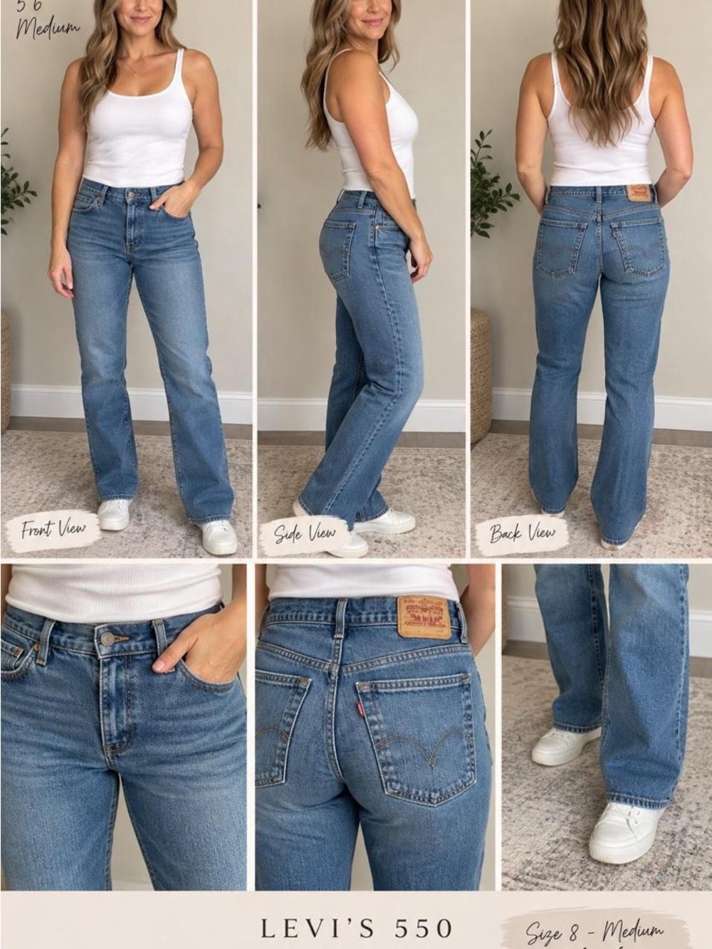 Levi’s 550 Relaxed Fit Jeans Women’s 8M Medium Wash Y2K Denim